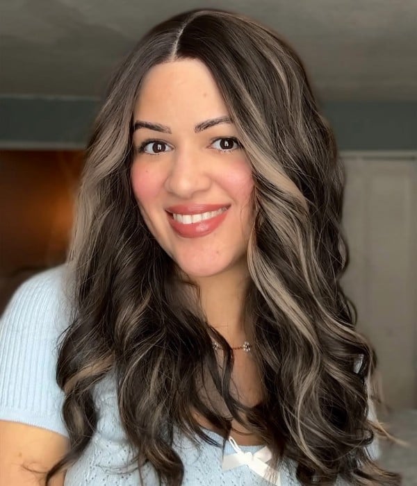 Stellaire | Smoky Brunette Balayage Wavy Synthetic Lace Front Wig