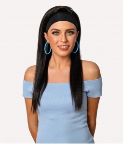 Active Wig G | 26" Long Natural Black Human Hair Headband Wig | Final Sale