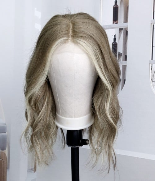 Sample Wig Style Y65 | Smoky Beige Blonde Remy Human Hair Lace Front Wig| Final Sale