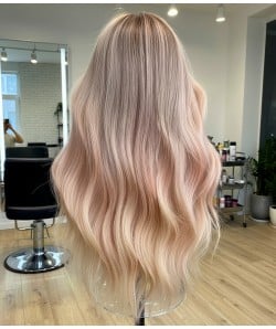 Candle Glow F | Soft Pink Balayage Remy Human Hair Lace Front Wig