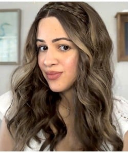 Stellaire | Smoky Brunette Balayage Wavy Synthetic Lace Front Wig