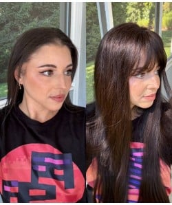 6"x6" Amber | Silk Top Human Hair Topper with Bangs