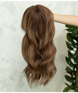 8” X 9” Russet Silk Top Human Hair Topper