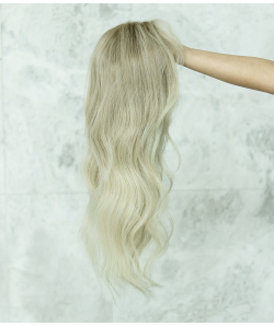 8.5" X 9" Tommi Mono Top Ash Blonde Hair Topper | Lace Front