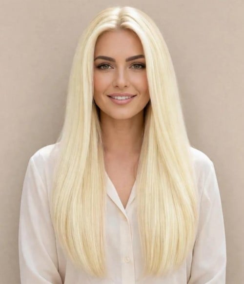 Color Me | Platinum Blonde Remy Human Hair Lace Front Wig
