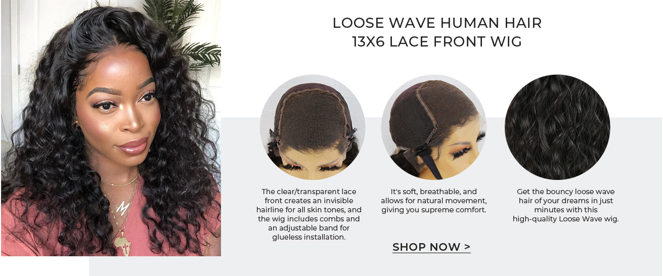Loose Wave Human Hair 13x6 Lace Front Wig