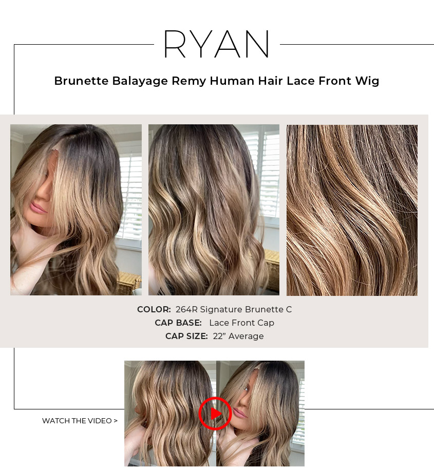 Ryan | Brunette Balayage Remy Human Hair Lace Front Wig