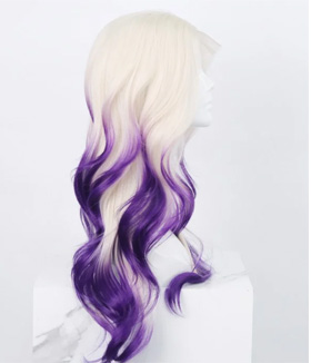 Purple White Ombre Long Wavy Lace Front Wig