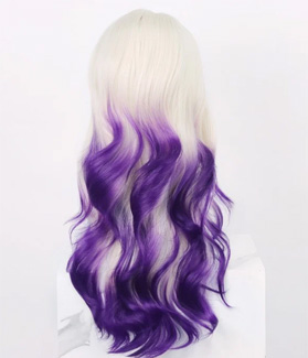 Purple White Ombre Long Wavy Lace Front Wig