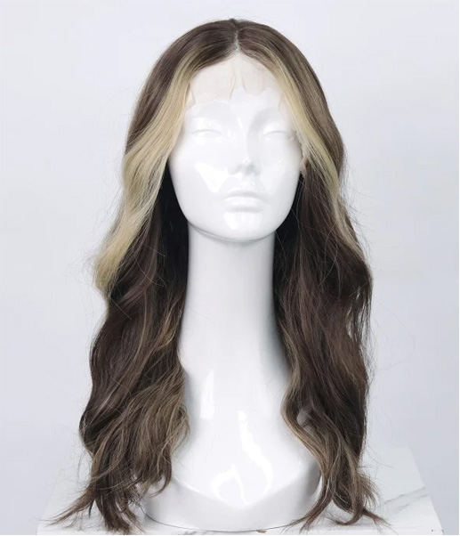 Brunette Balayage Long Wavy Lace Front Wig