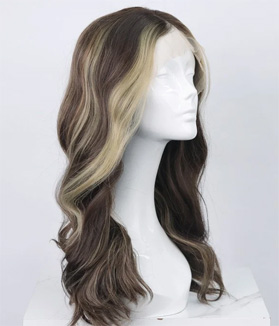 Brunette Balayage Long Wavy Lace Front Wig
