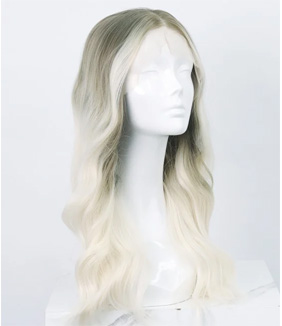 Icy Blonde Ombre Long Wavy Lace Front Wig