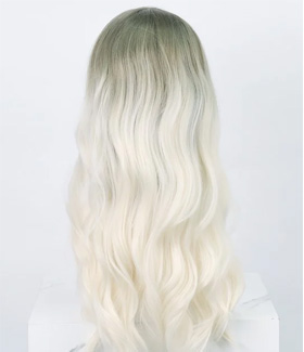 Icy Blonde Ombre Long Wavy Lace Front Wig