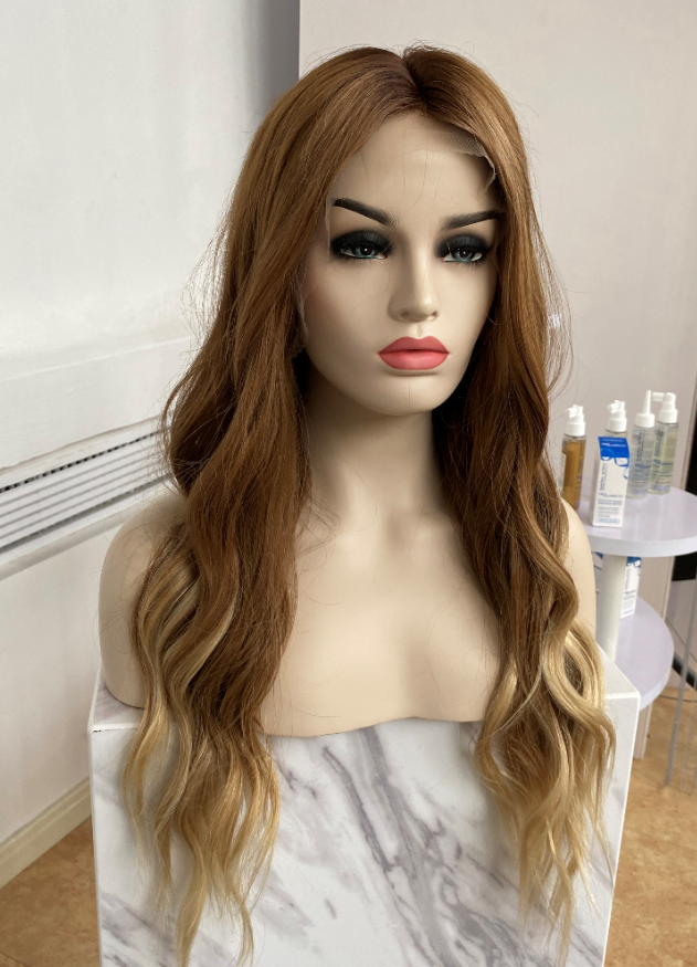 Long Ombre Blonde Remy Human Hair Lace Wig