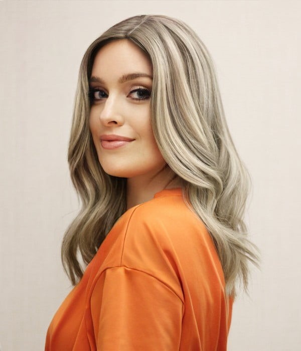 long y2k aesthetic ashe blonde girl hair