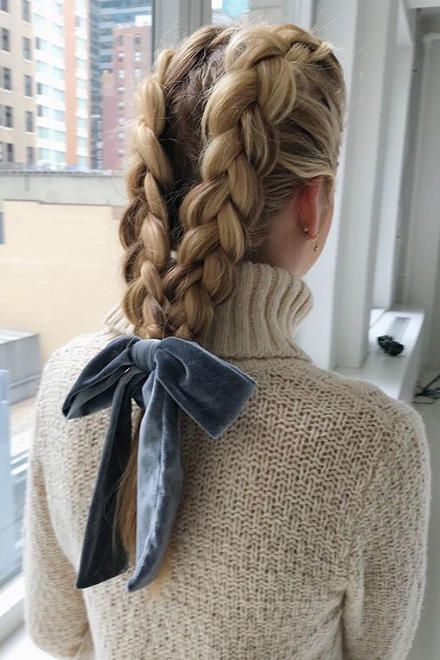 Festive twin braids