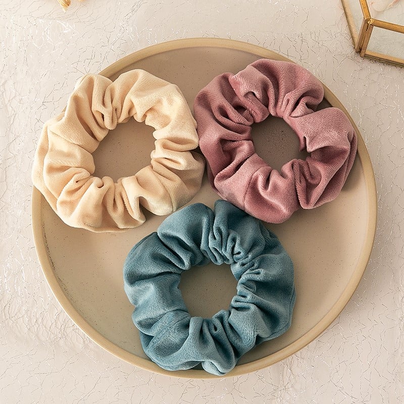 Retro Velvet Macarons Scrunchies