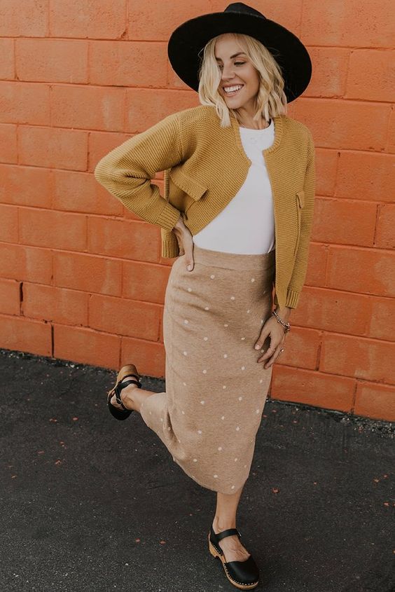 Smart Cardigan and Midi skirt