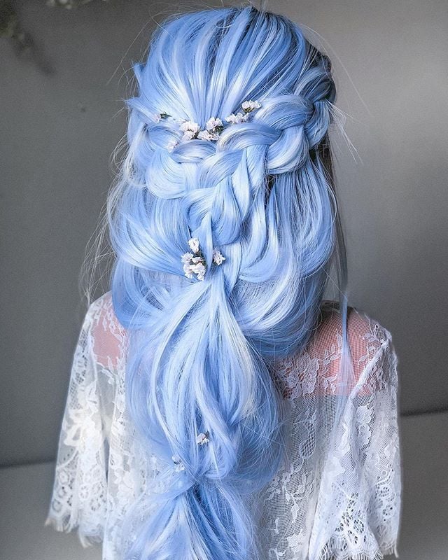 blue braid hair