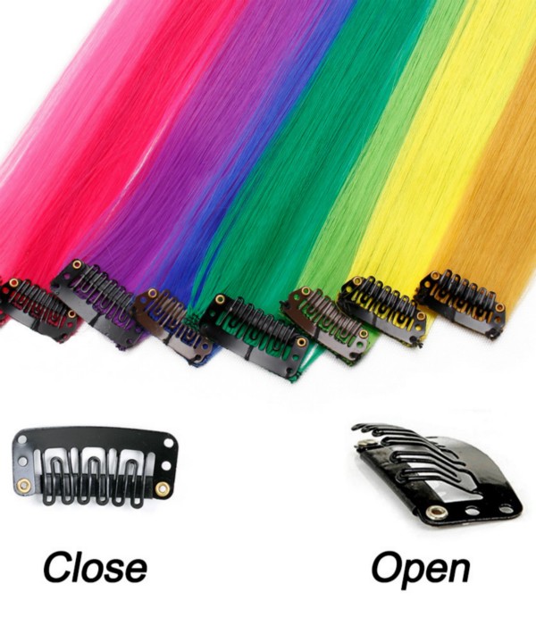 Colored Clip in Synthetic Hair Extensions