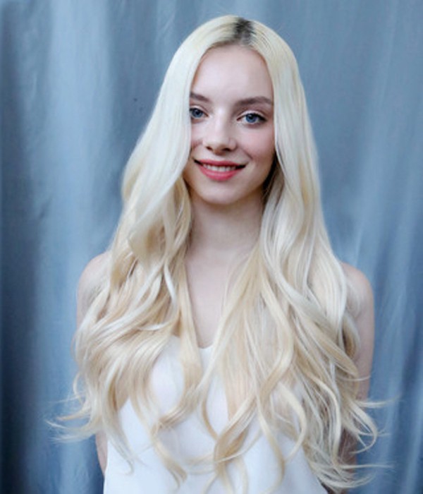 Luna Platinum Blonde Dyeable Clip-In Remy Human Hair Extensions