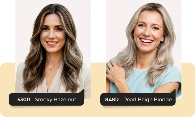 530R - Smoky Hazelnut & 848R - Pearl Beige Blonde