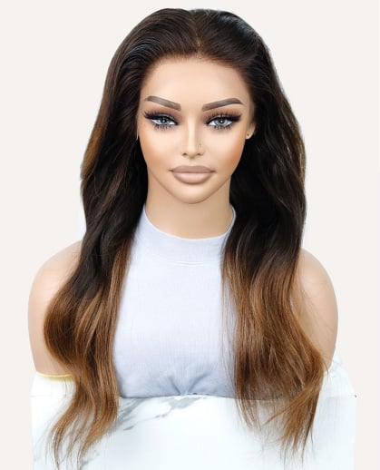 Jamila Ombre Naturally Straight 13” x 6” Lace Front Human Hair Wig WB2306