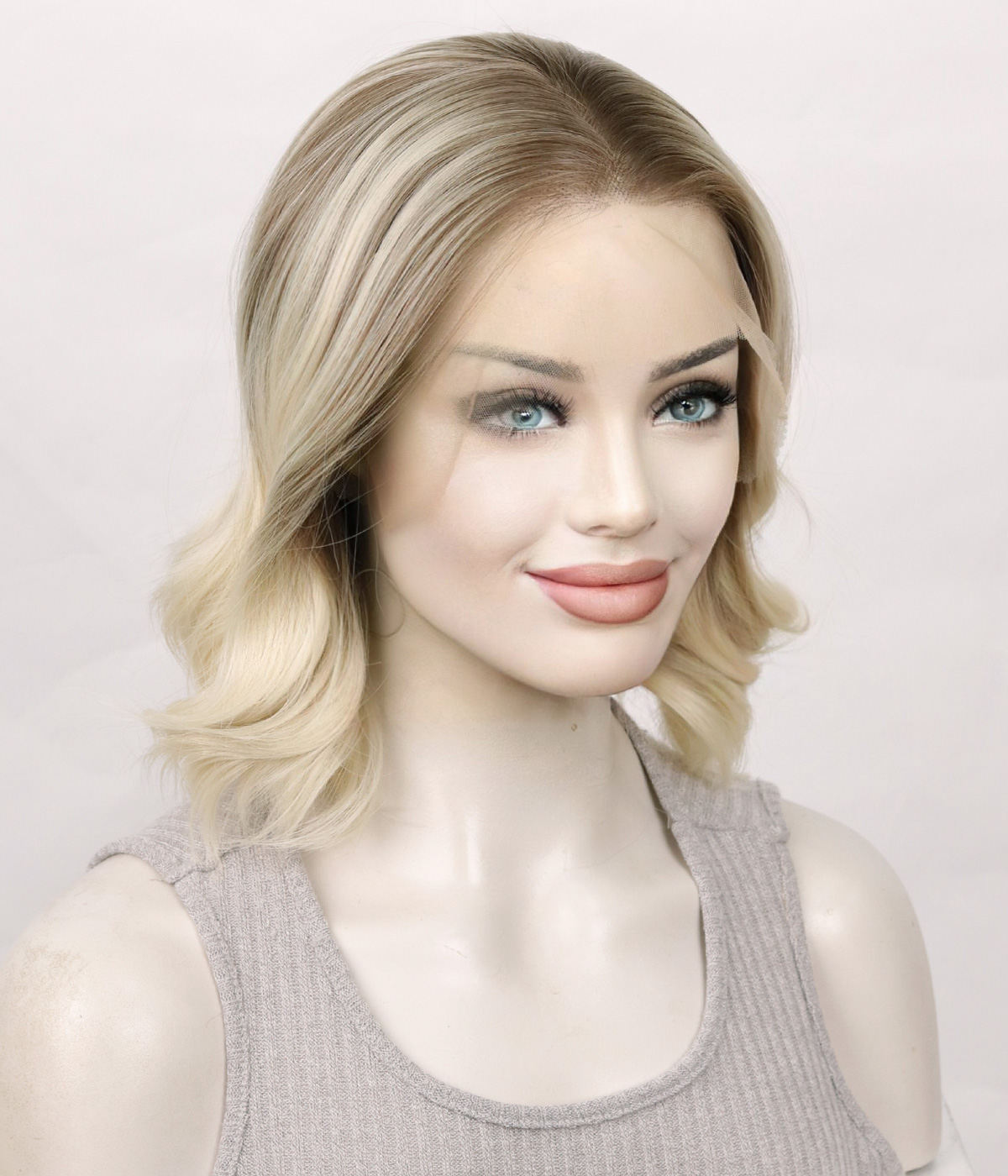 Blonde Wavy Bob Synthetic Lace Front Wig