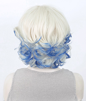 Nordic Ice l Icy Blonde Ombre Blue Short Layered Synthetic Wig