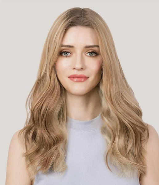 10"x10" Hera With Curtain Bangs | Mono Top Remy Human Hair Topper (3/4 Cap Wig) | Lace Front