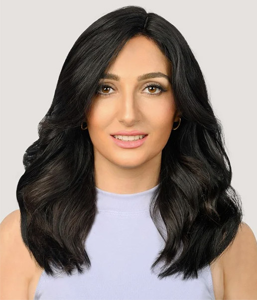 10"x10" Hera With Curtain Bangs | Mono Top Remy Human Hair Topper (3/4 Cap Wig) | Lace Front